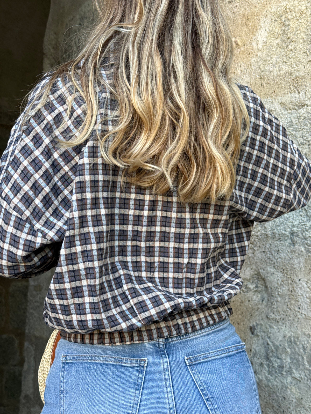 Chemise à carreaux bleue