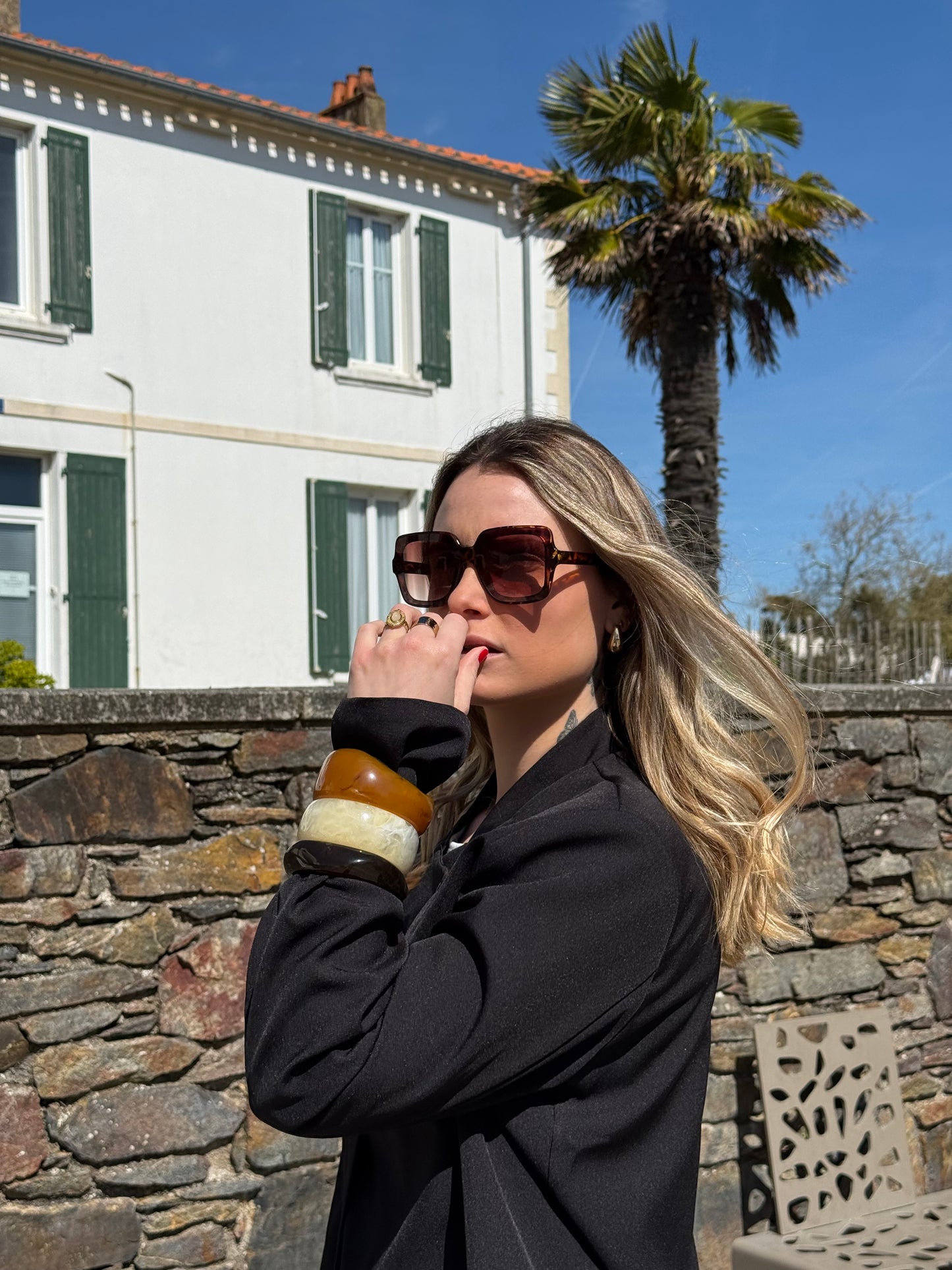 Jonc résine beige