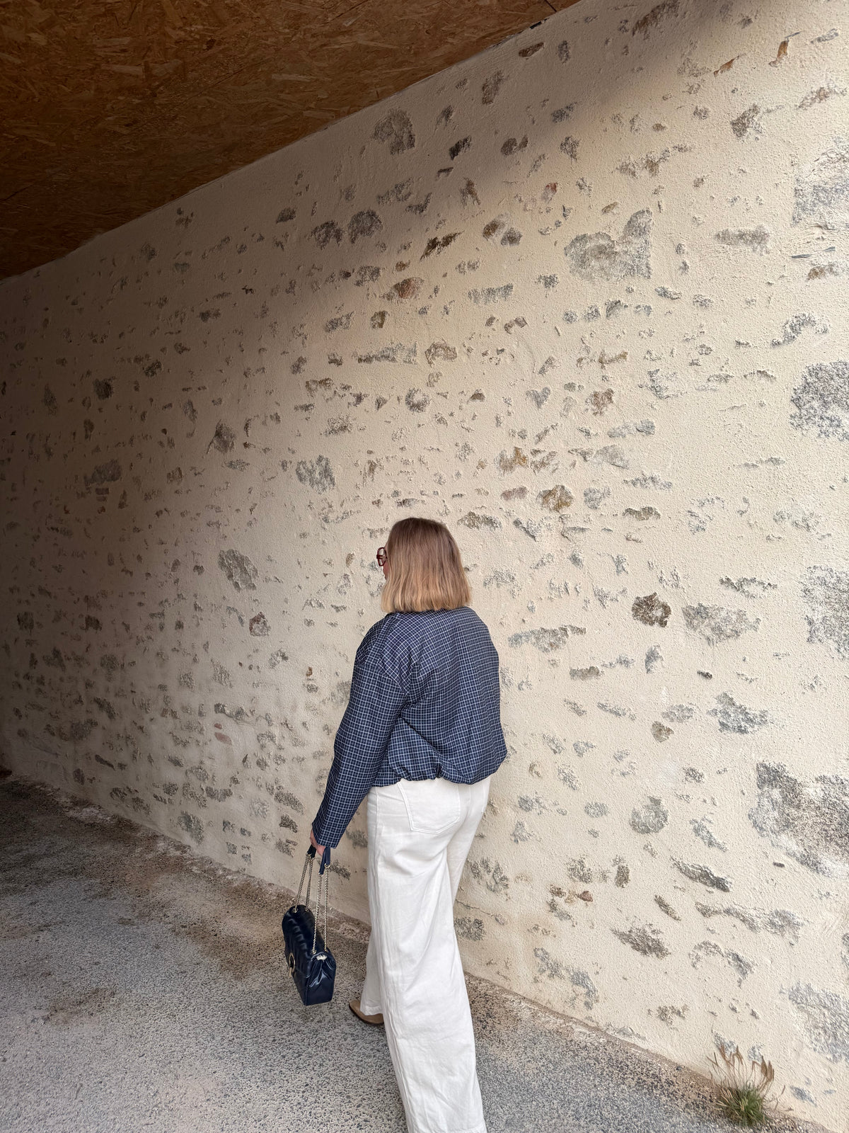 Veste à carreaux bleue