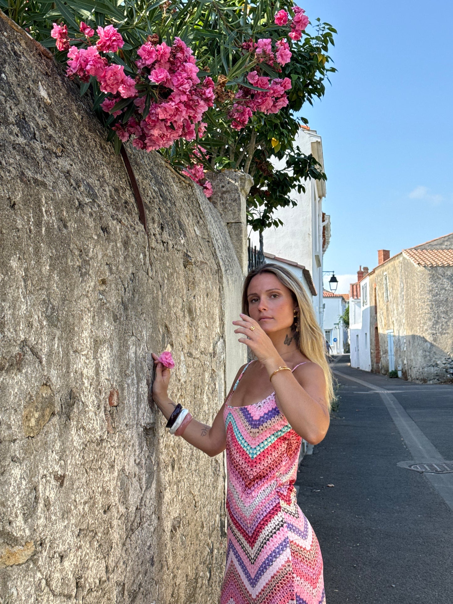 Robe à motifs rose