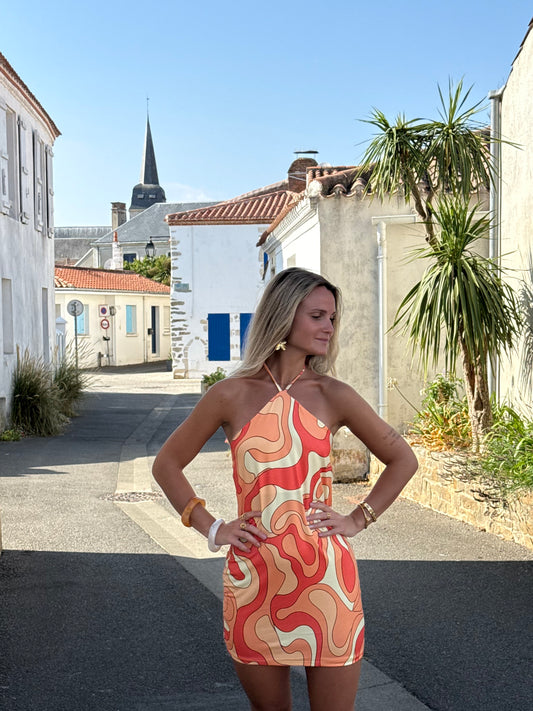 Robe courte orange
