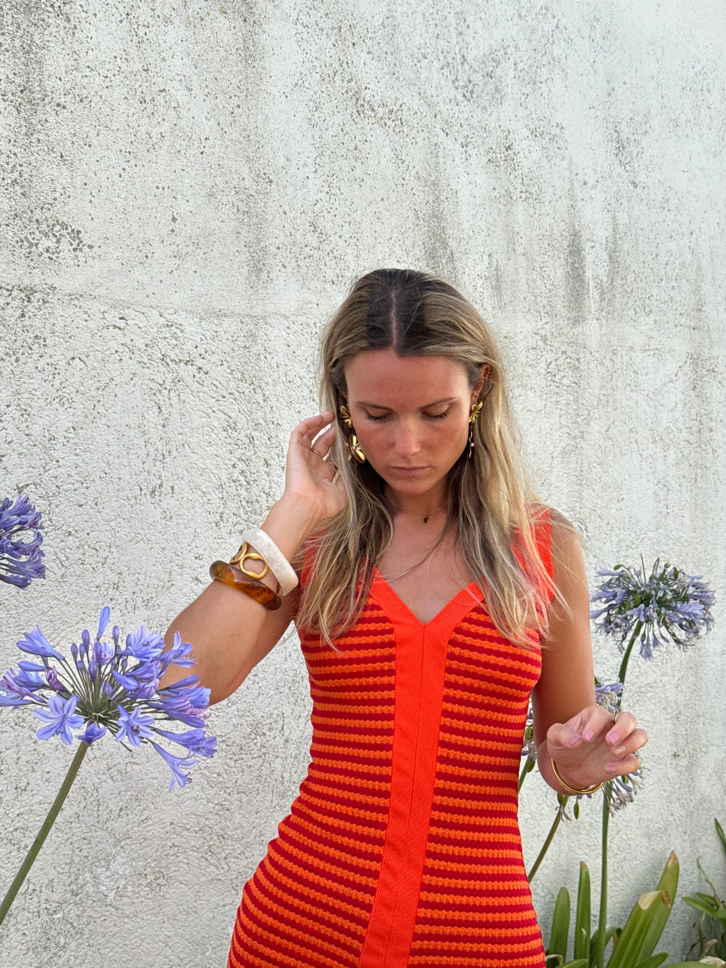 Robe crochet orange