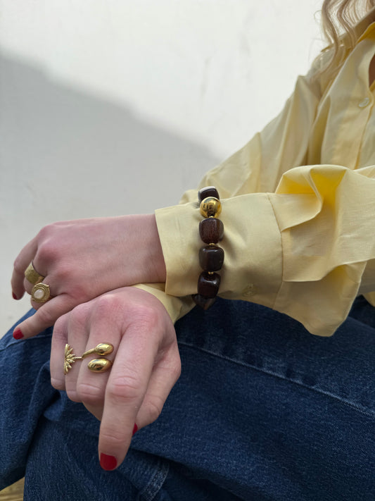 Bracelet Perles Marron