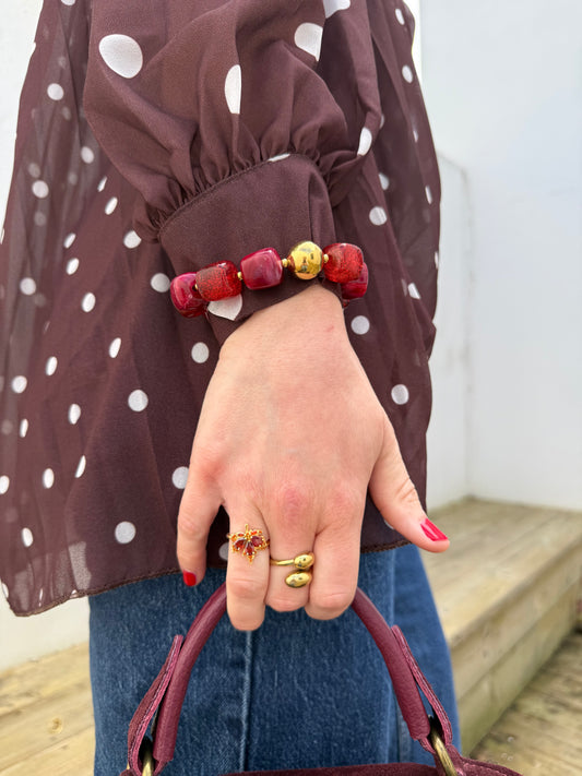 Bracelet Perles Rouge