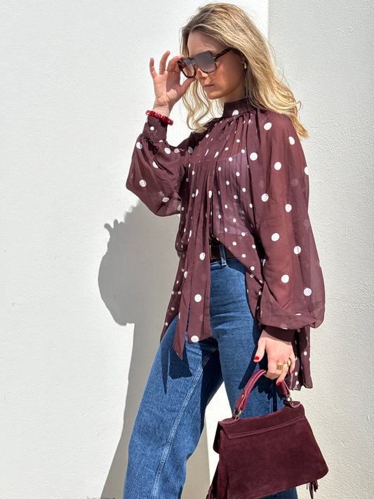 Blouse décontractée à pois