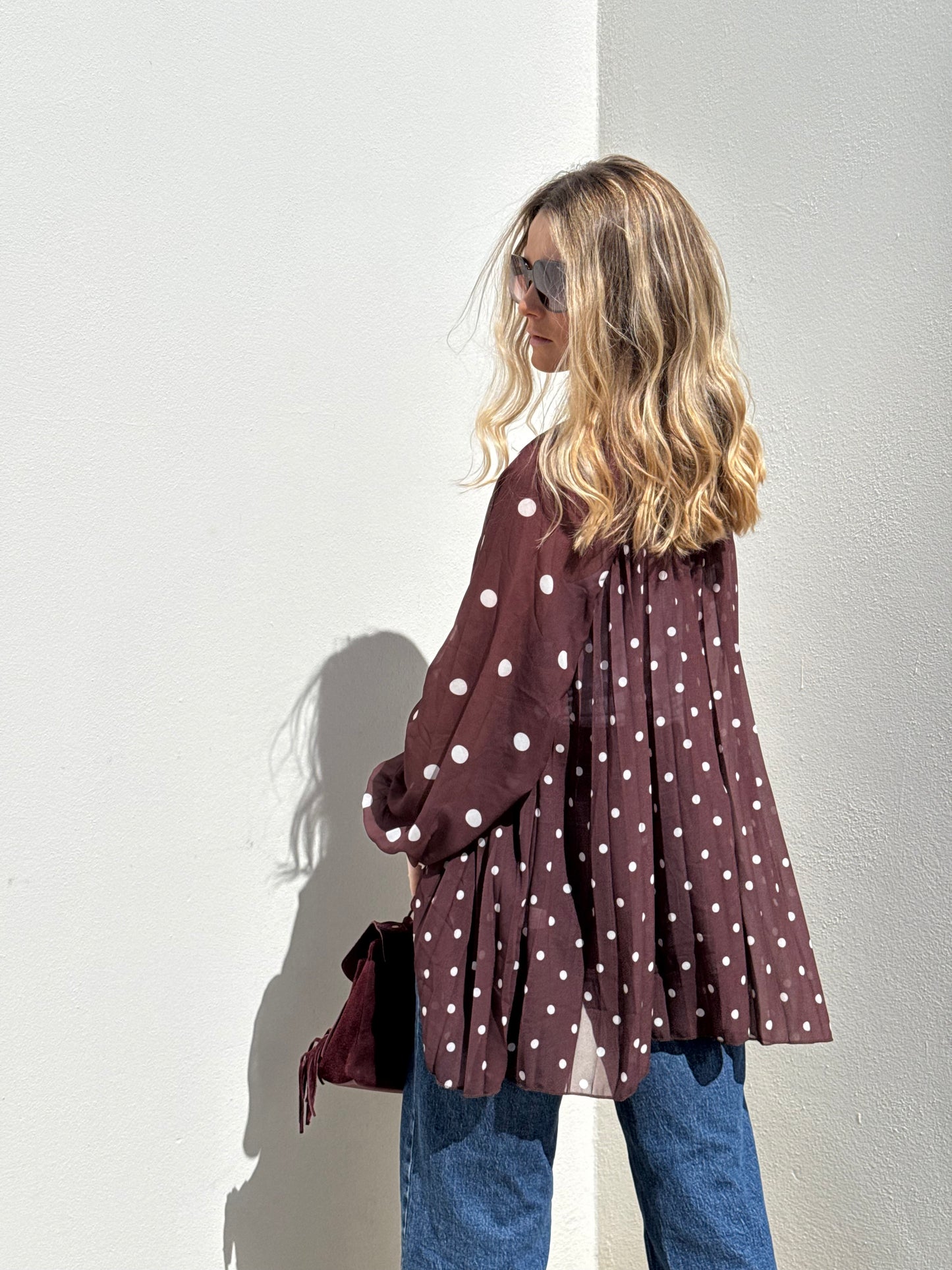 Blouse décontractée à pois