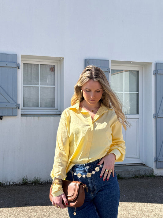 Chemise unie jaune