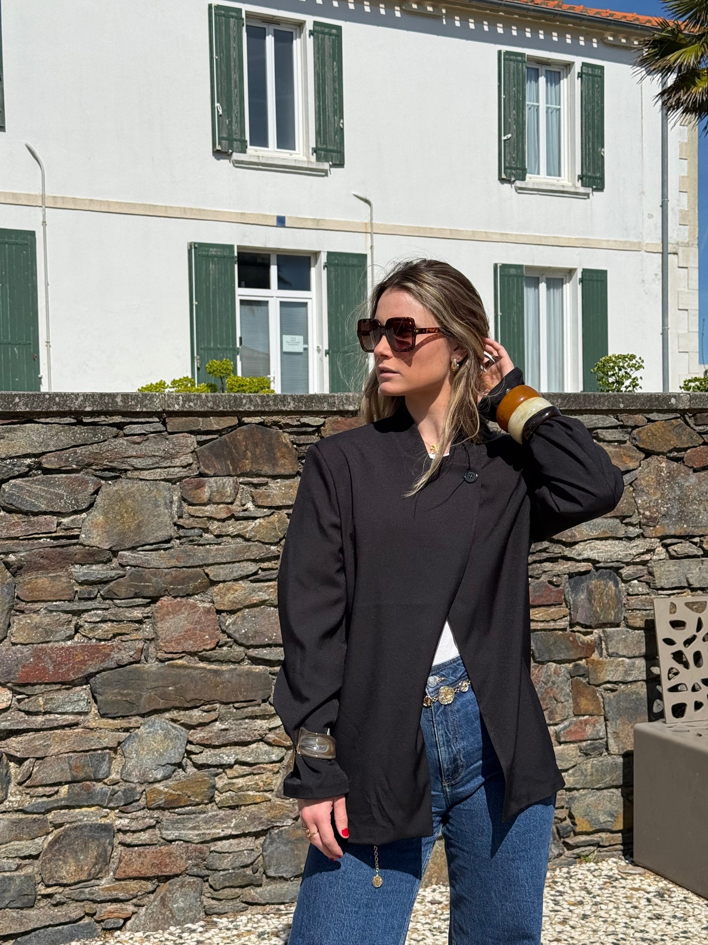 Blazer asymétrique noir