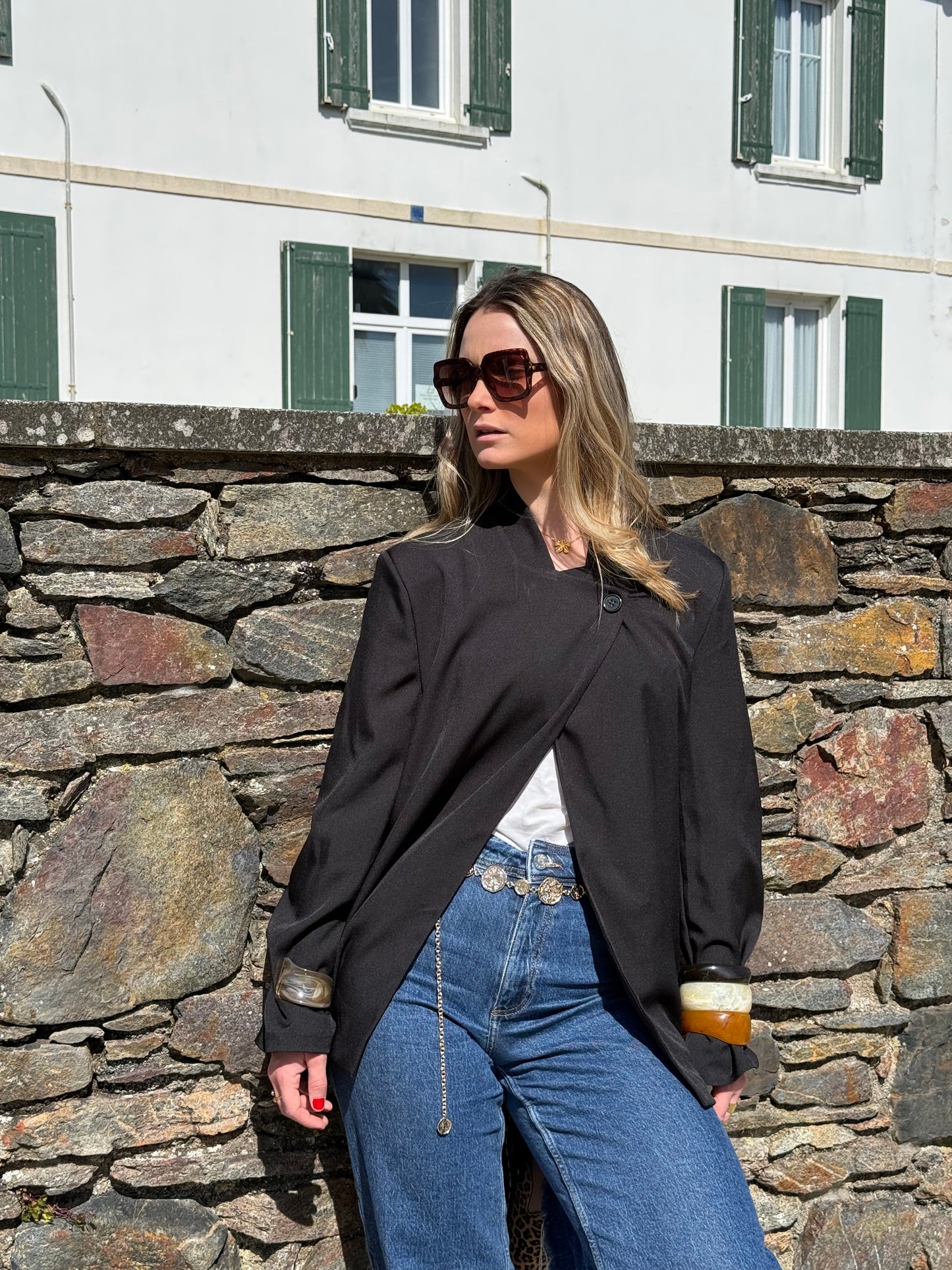 Blazer asymétrique noir