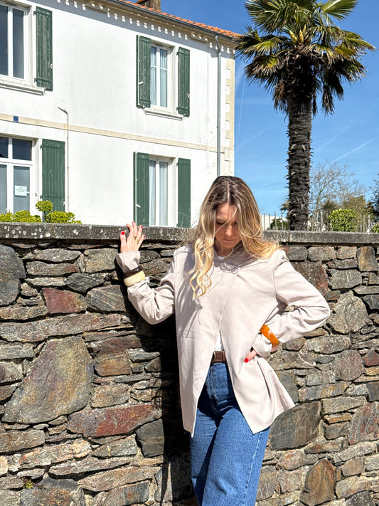 Blazer asymétrique taupe