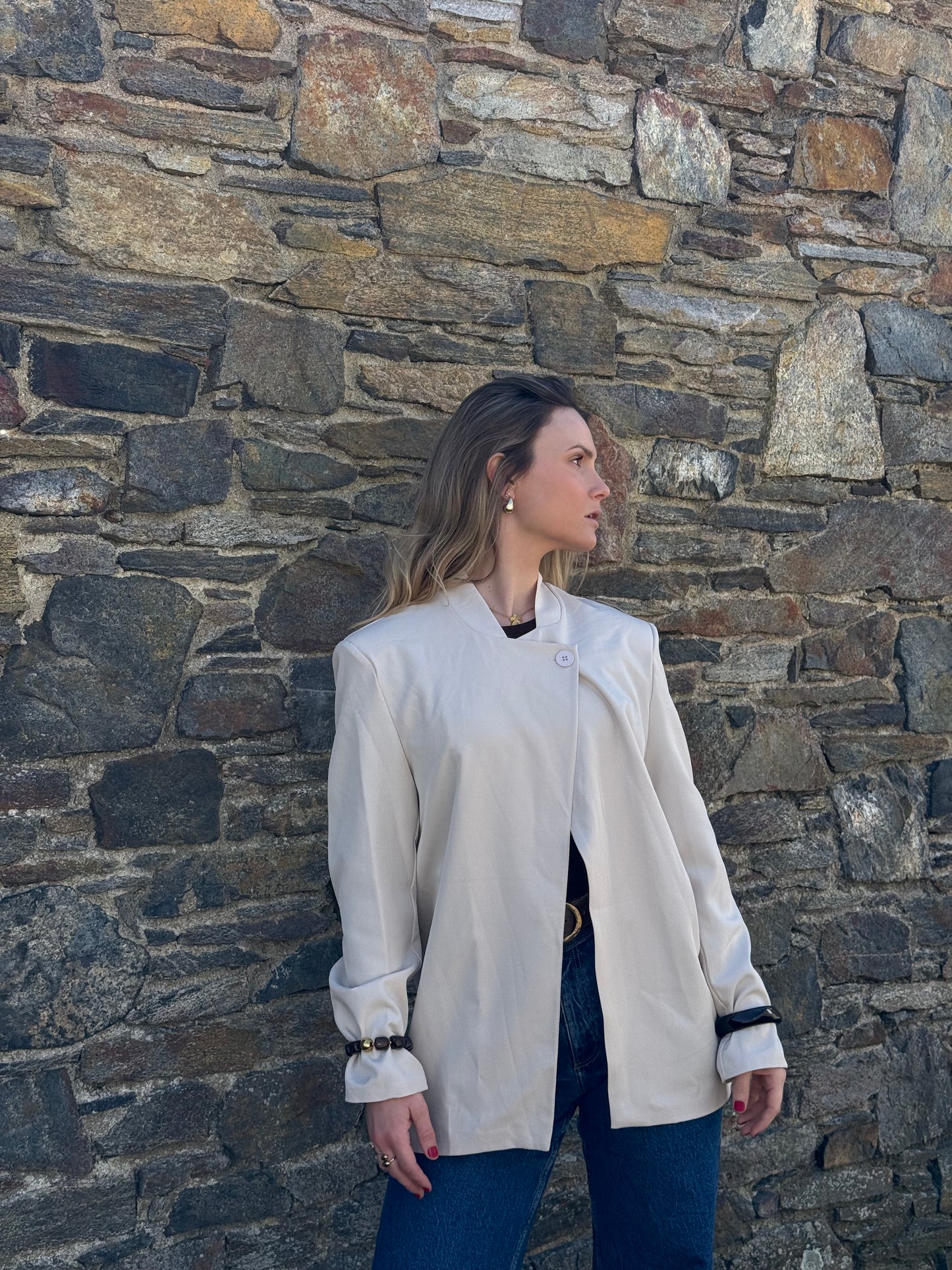 Blazer asymétrique beige