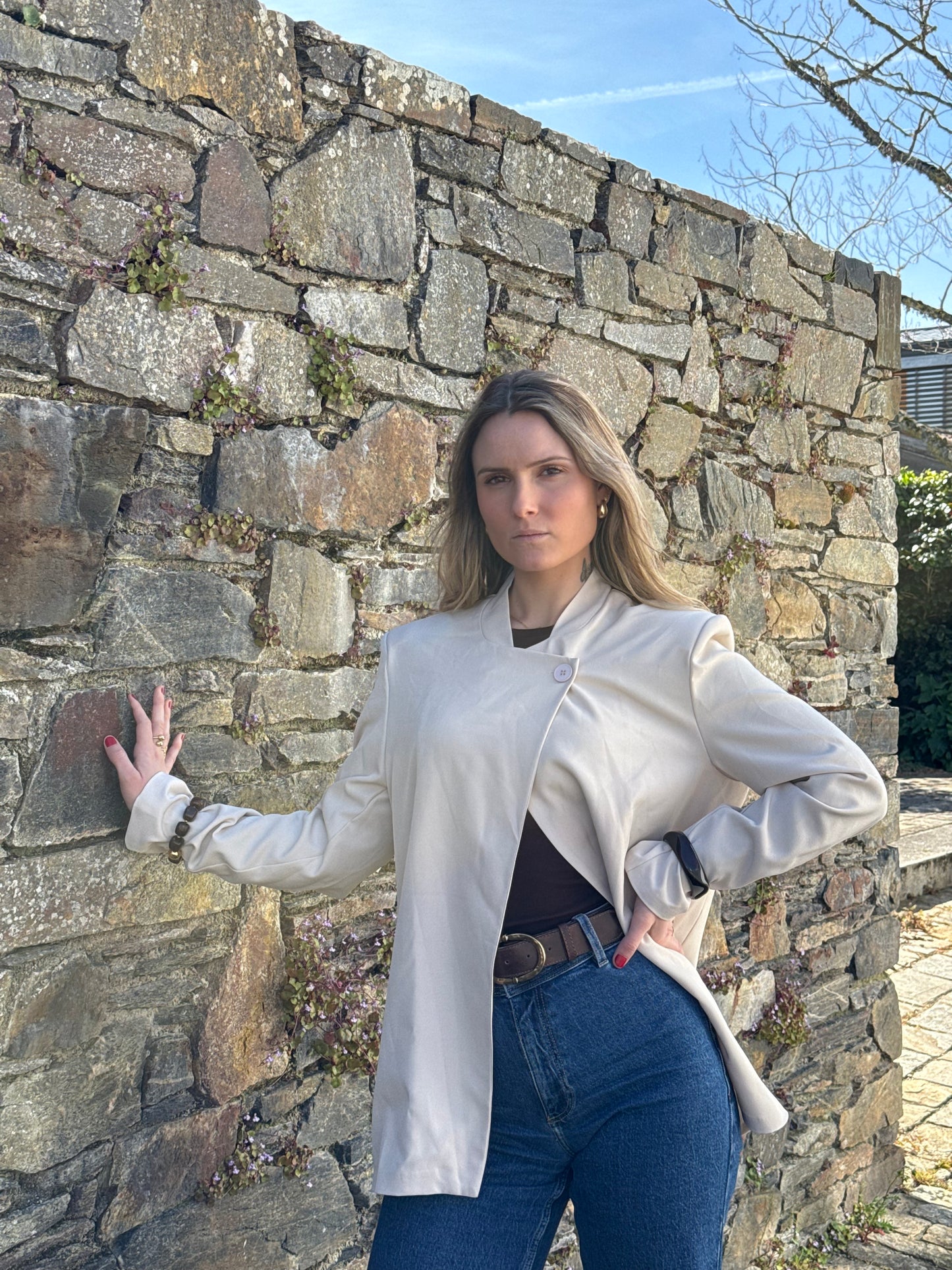 Blazer asymétrique beige