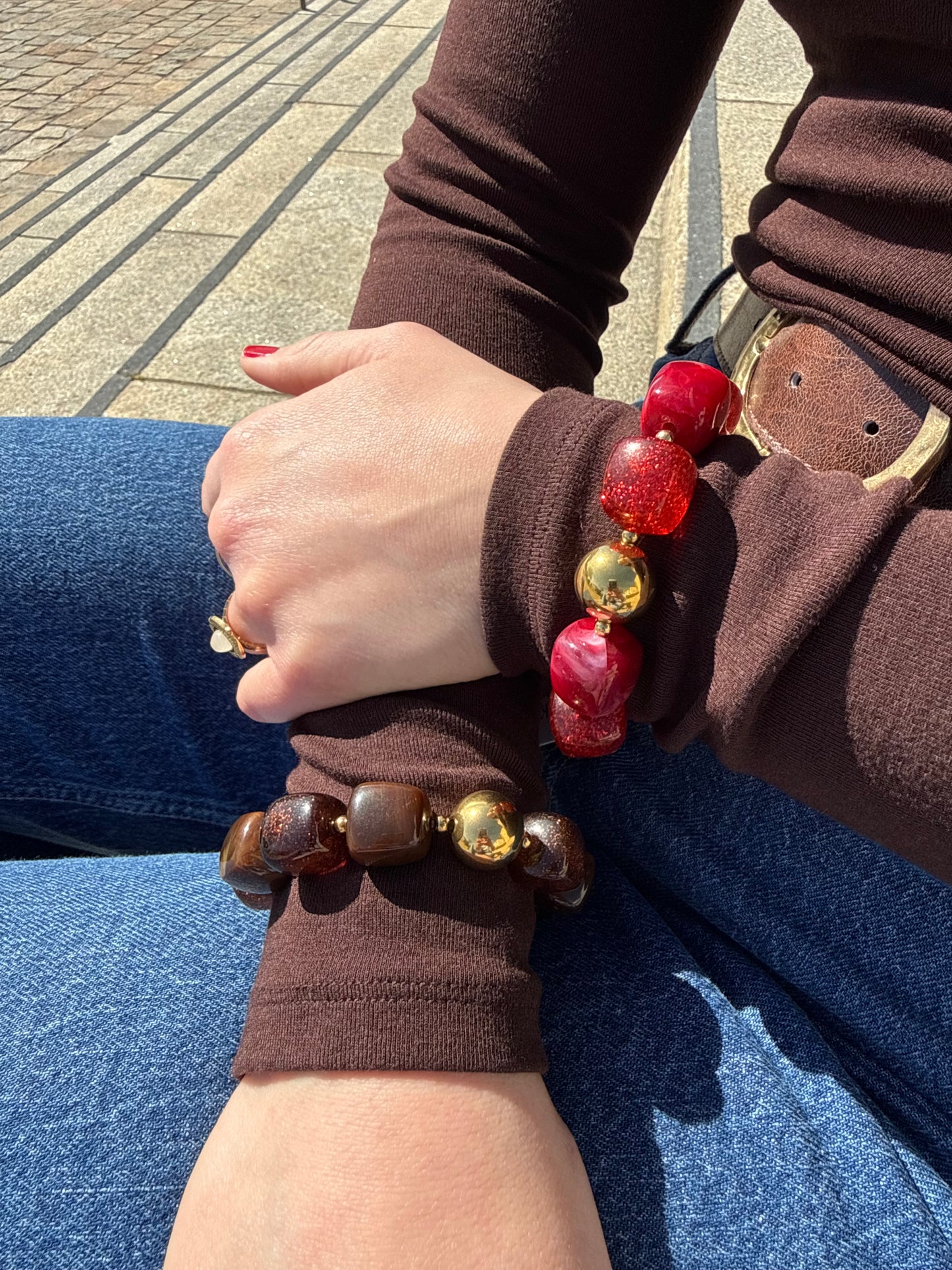 Bracelet Perles Marron