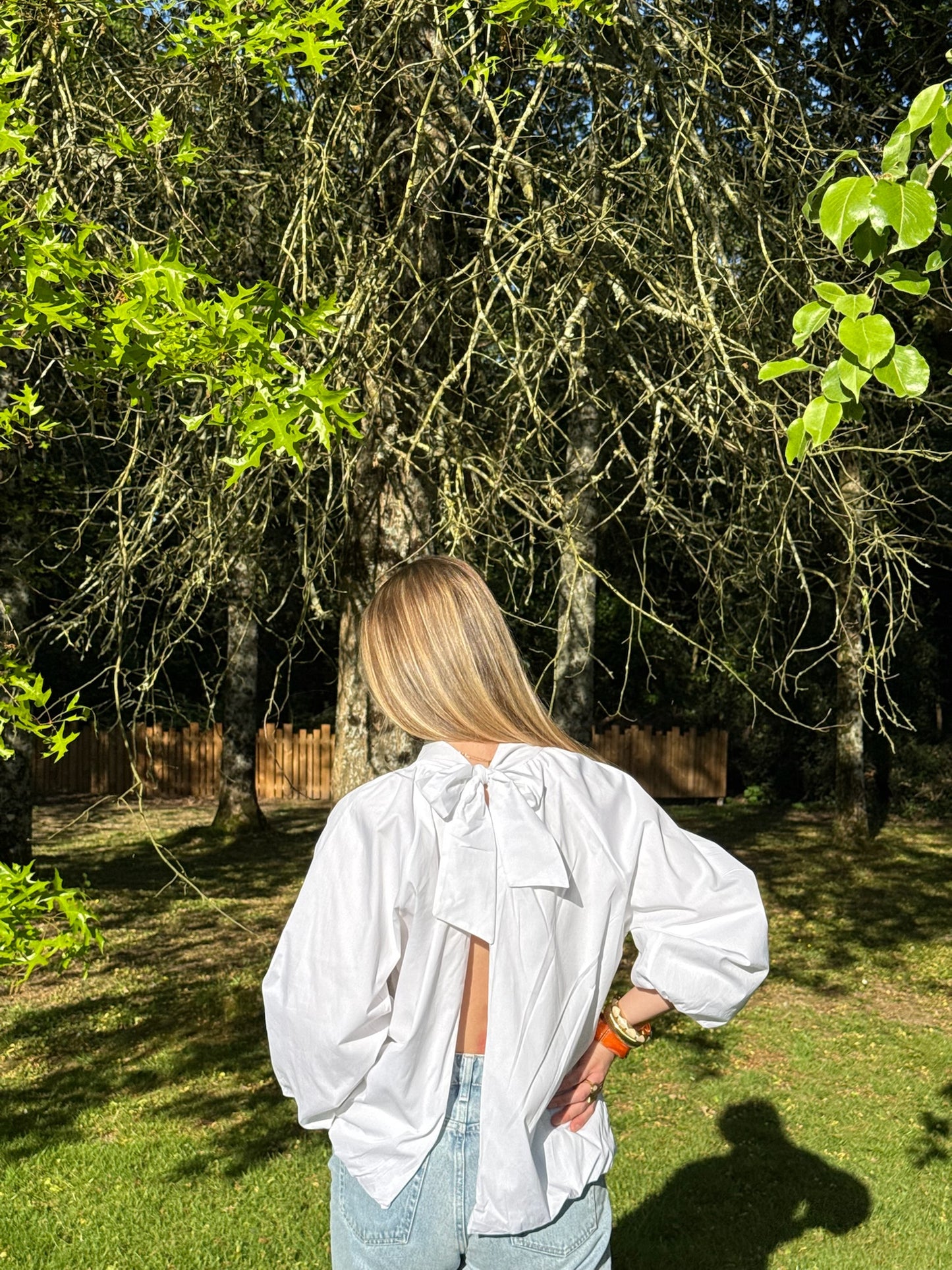 Blouse dos nu blanche
