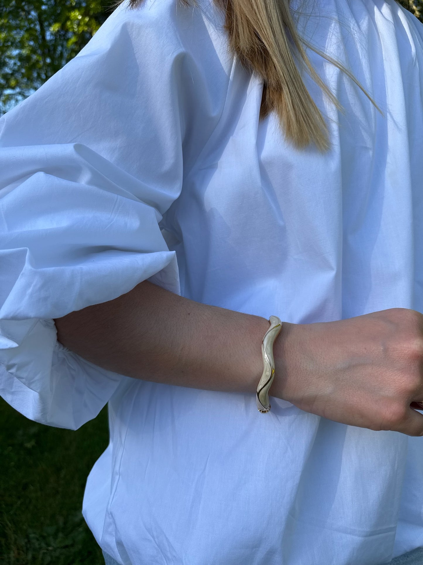 Jonc torsadé beige