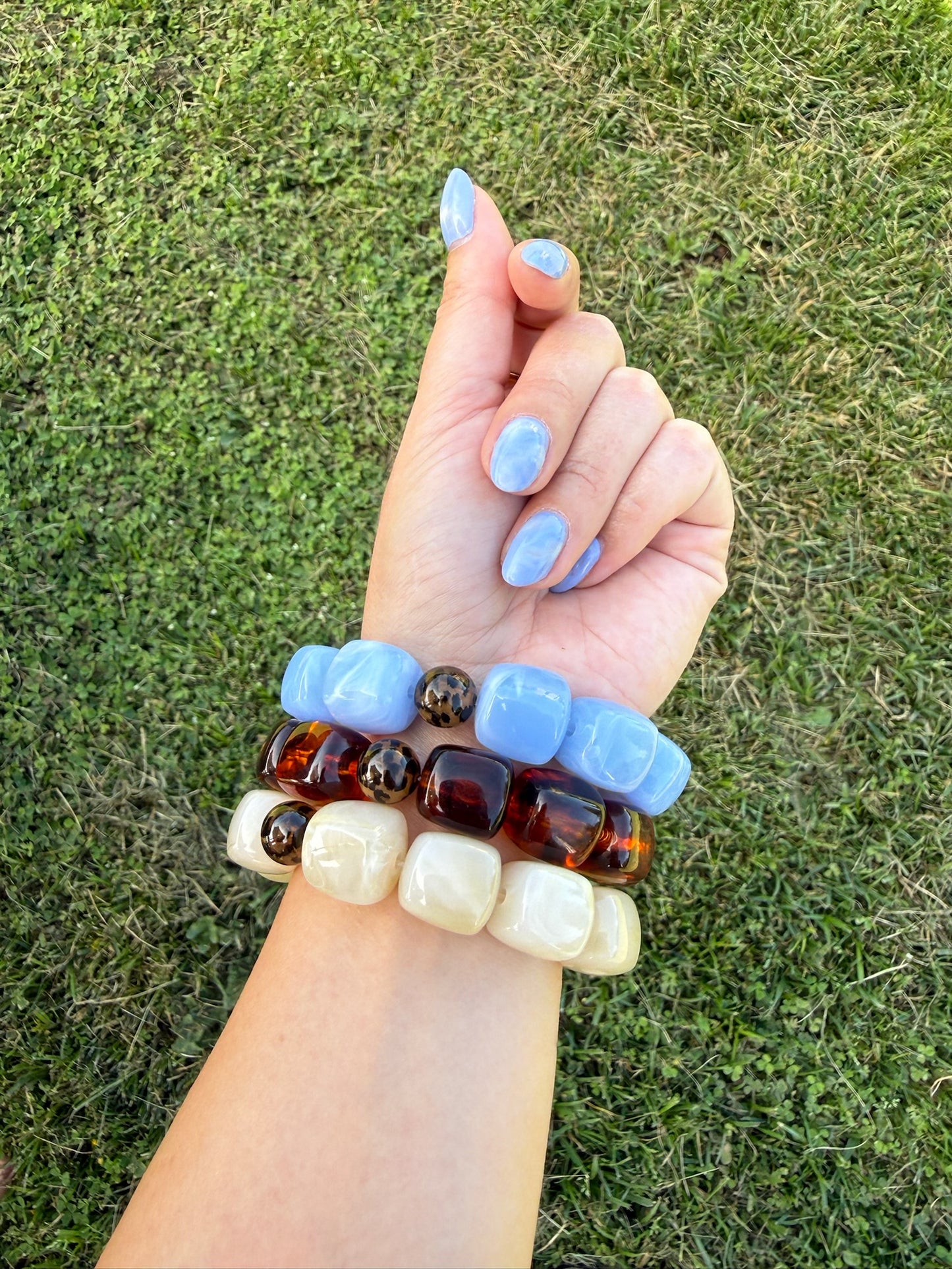 Bracelet perles bleu