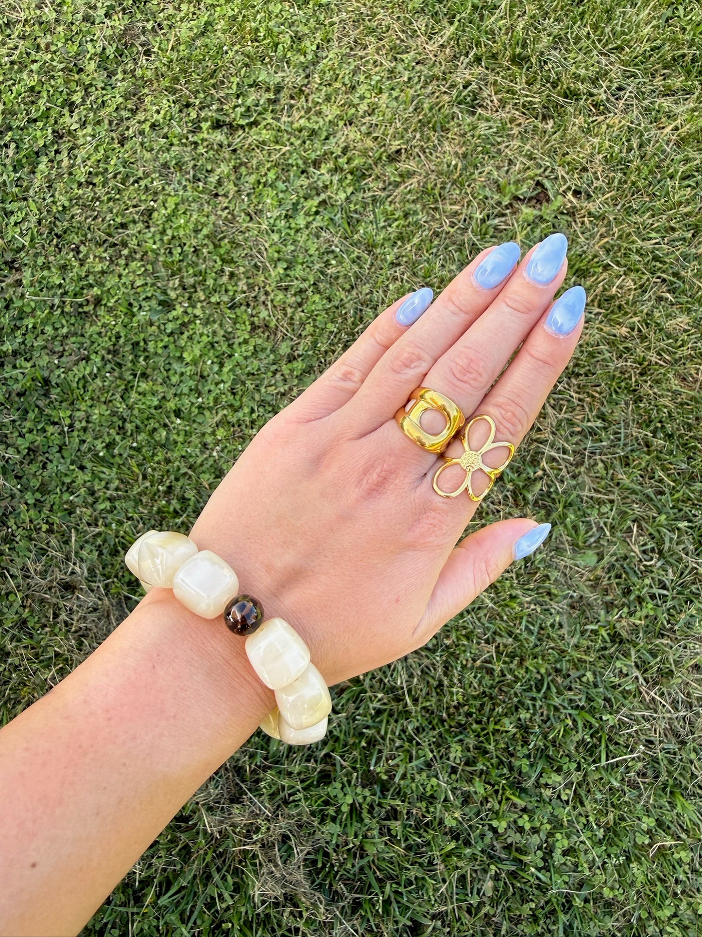 Bracelet perles blanc