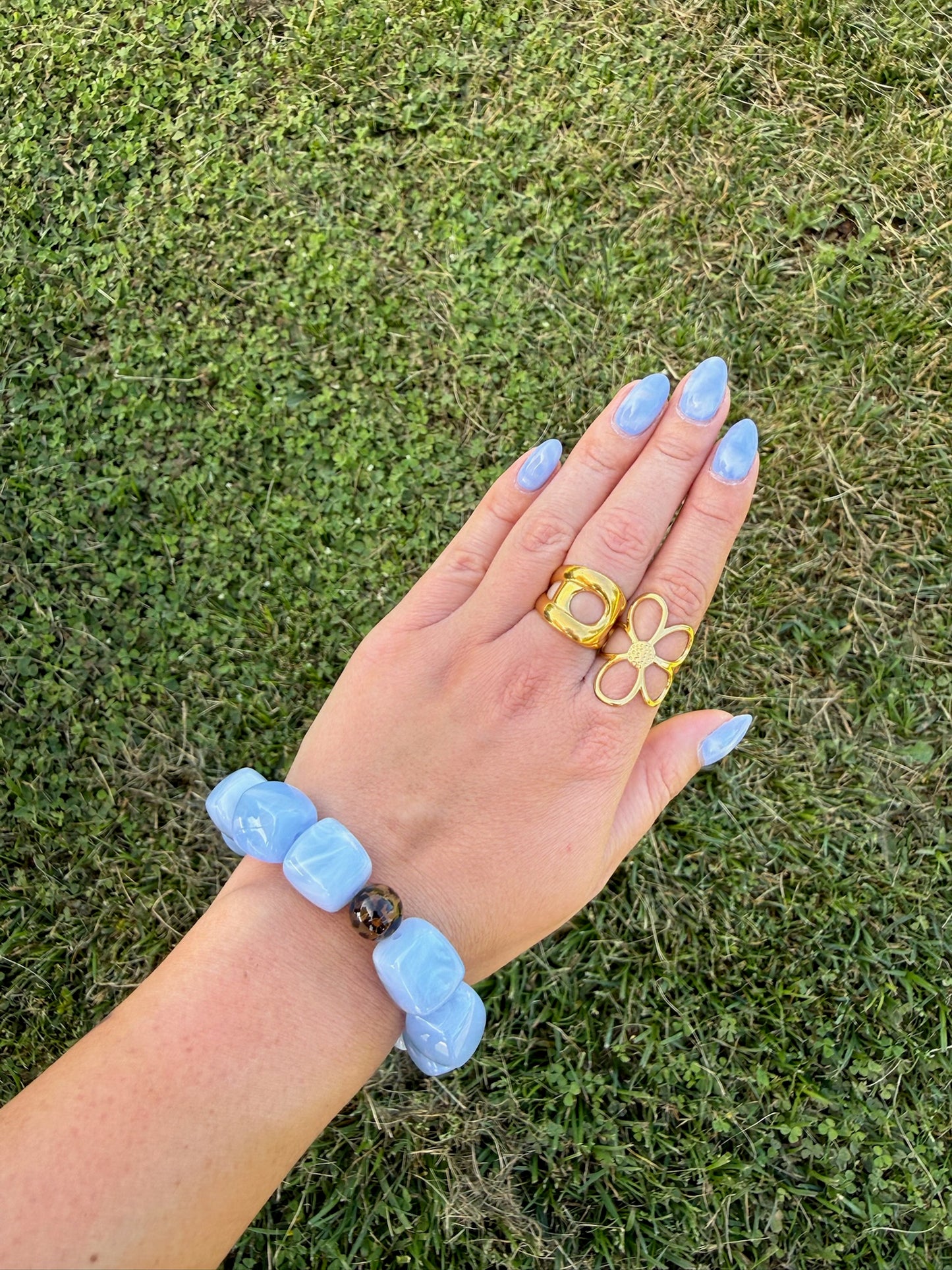 Bracelet perles bleu