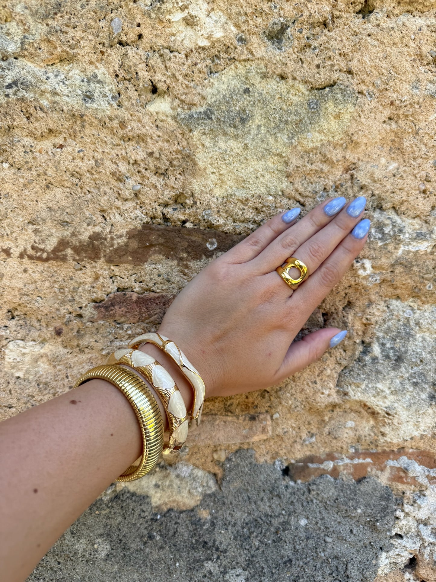 Jonc torsadé beige