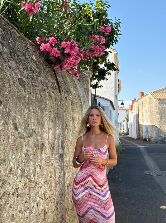 Robe à motifs rose