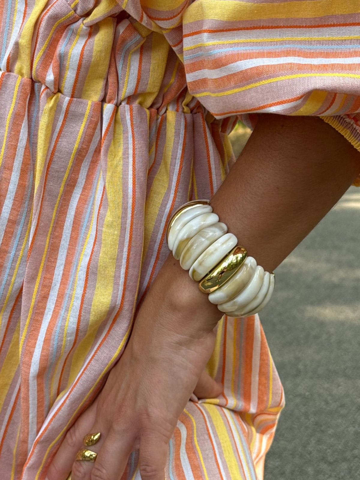 Bracelet résine crème