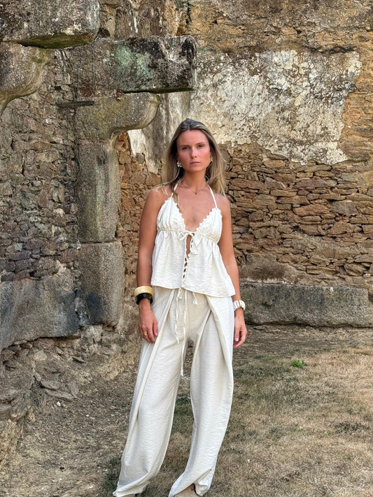 Ensemble pantalon beige
