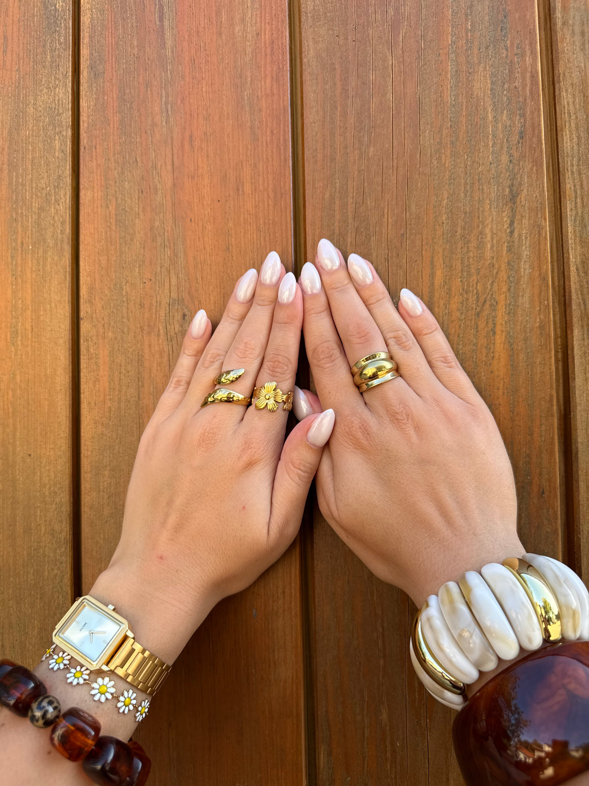Bracelet résine crème