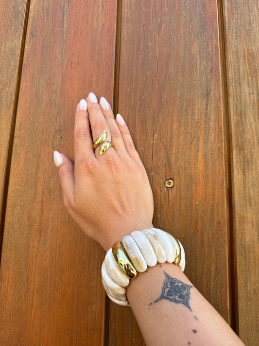 Bracelet résine crème